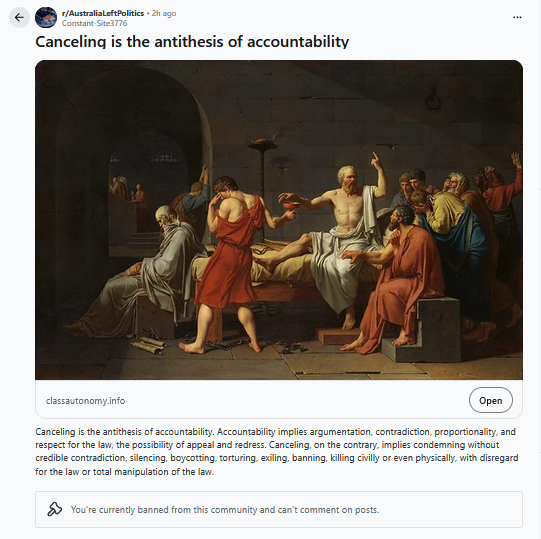 Don’t say bad things about cancel politics around the Australian left